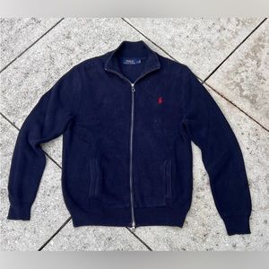 Polo zip up sweater , Italian yarn